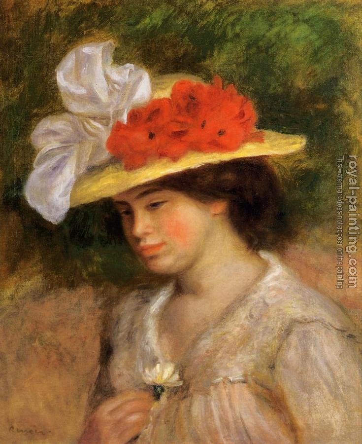 Pierre Auguste Renoir : Woman in a Flowered Hat